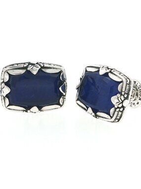 KONSTANTINO 925 Sterling Silver Hephaestus Lapis Cufflinks